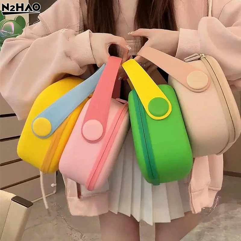 1Pc Waterproof PU Handle Cosmetic Bag Travel Portable Storage Bag Large Capacity Toiletry Bag Portable Square Zipper Makeup Case