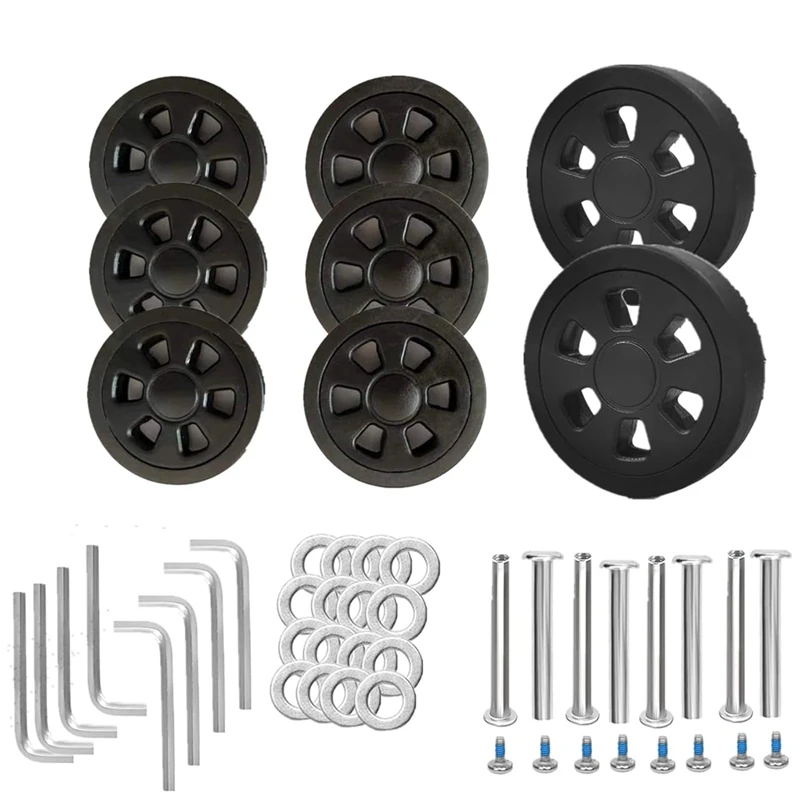 8Pcs Suitcase Wheels Replacement,2.36In/60Mm Thick 0.47In/12Mm Resistant Rubber Mute Caster Accessories Luggage Wheels A