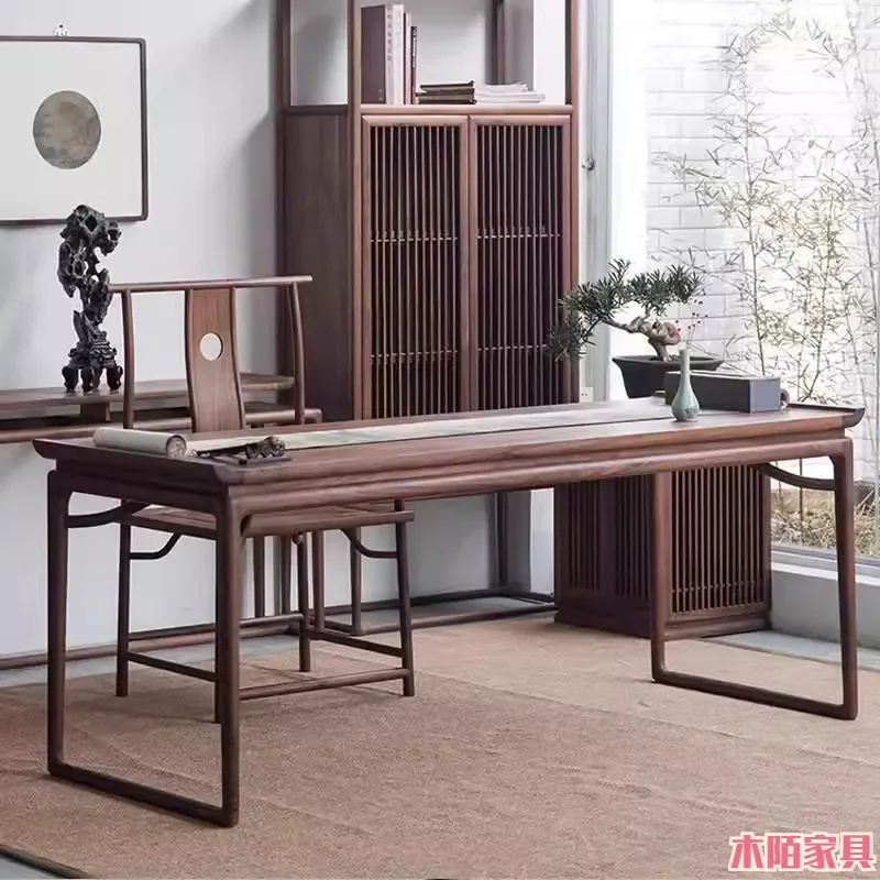 North American Black Walnut Solid Wood Desk Ming Style New Chinese Painting Table Brush Calligraphy Writing Desk for Study