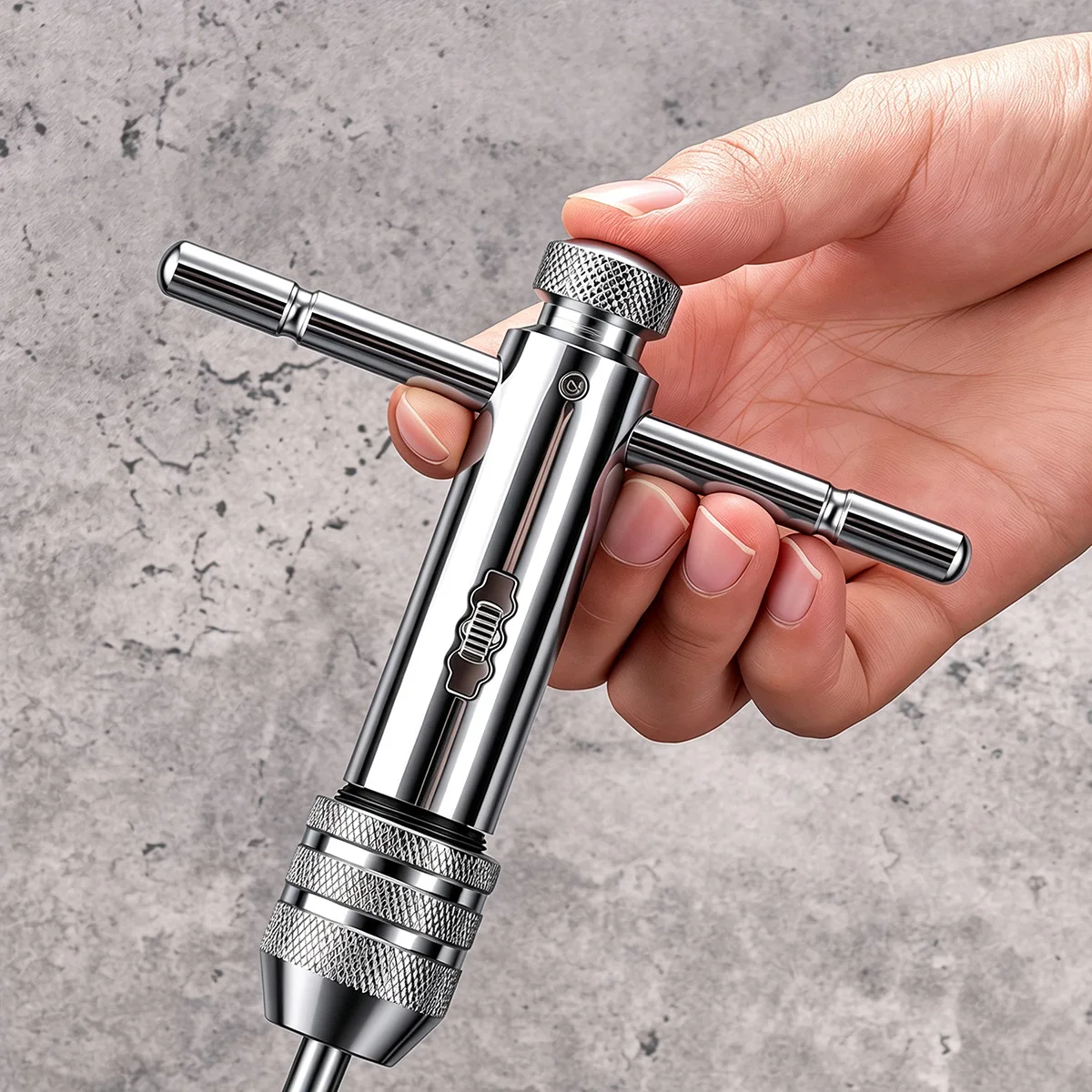 Verstellbarer Ratschen-T-Griff Gewindebohrer-Schlüssel Maschinen-Schraubengewinde Fräswerkzeug Manueller Gewindebohrer-Satz für Heimwerker-Hardware-Reparaturen – Detail 1