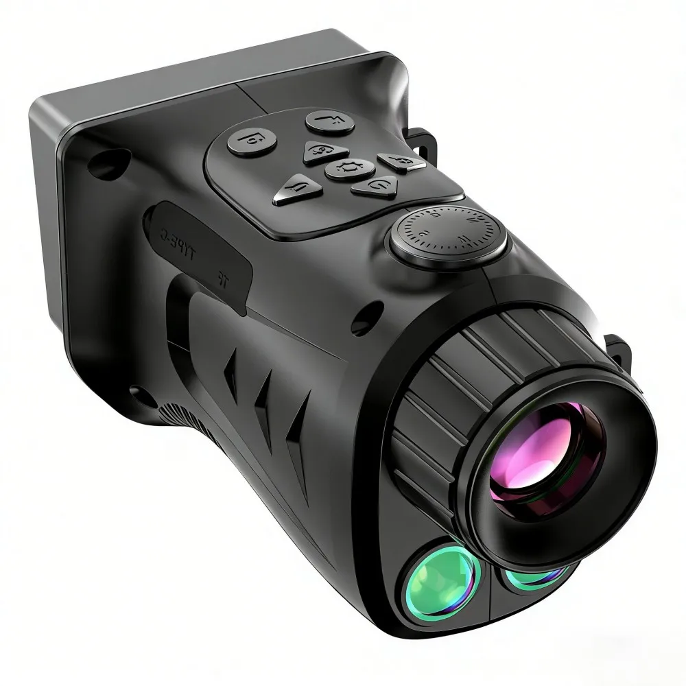 4K Infrared Monocular Night Vision Device with 18x Optical Zoom & Wi-Fi 24MP HD Photography Video Recording for Outdoor Hunting