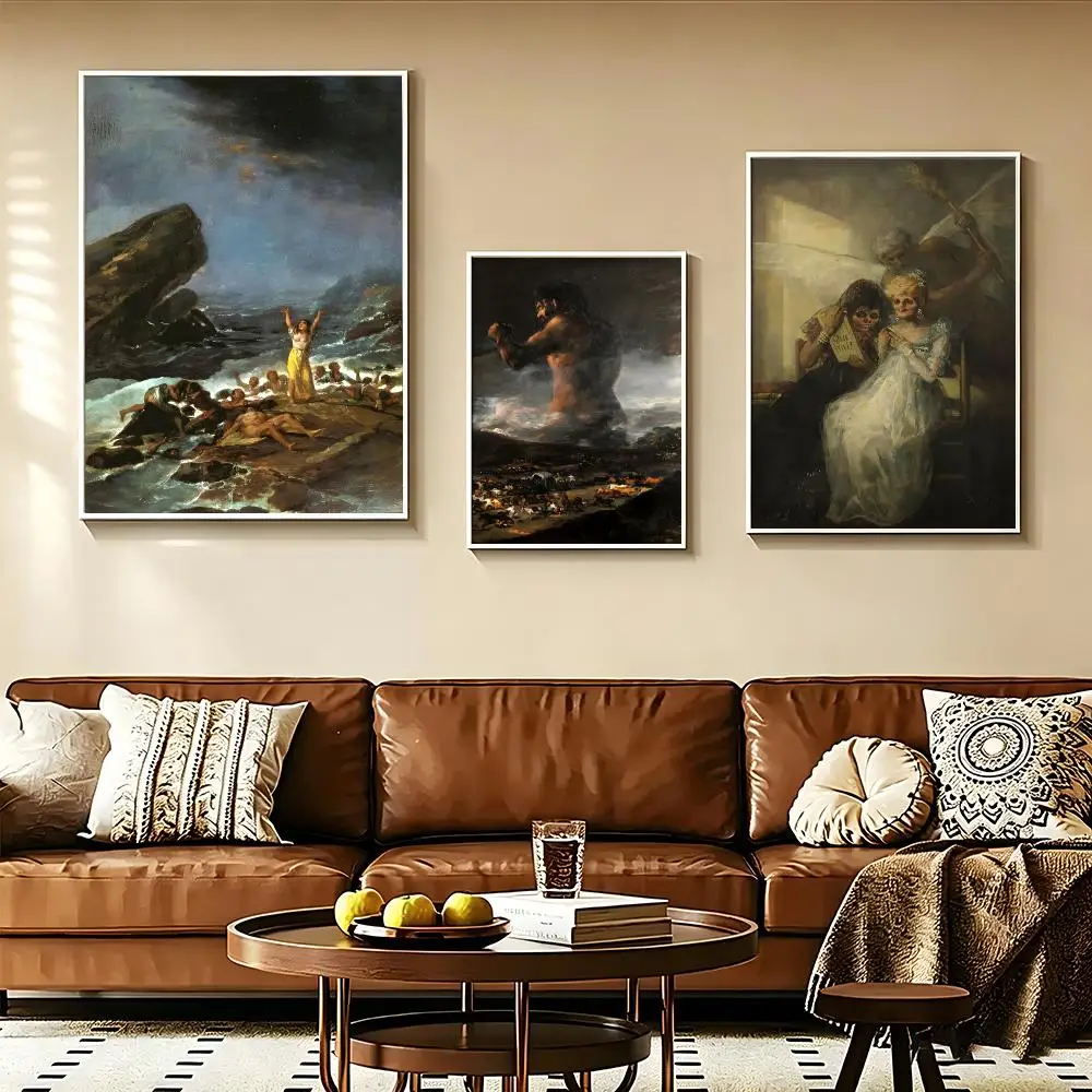 Artist Francisco Goya Romanticism Dark Poster Modern Aesthetic Wall Art for Home Bar Cafe Bathroom Decor