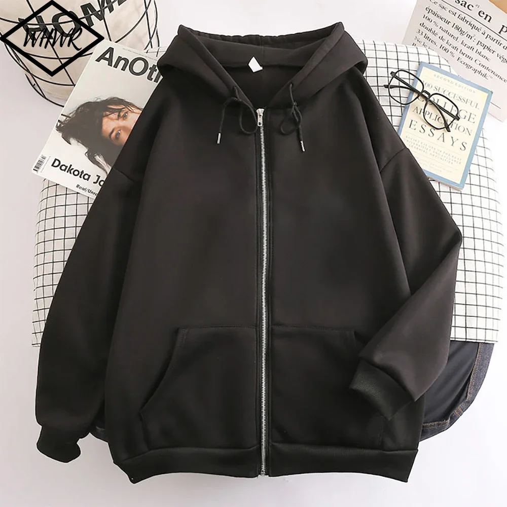 

2026 New Men's Warm Fashion Zipper Sweatshirt Spring and Autumn Loose Casual Hoodie Men's Y2k Long Sleeve Solid Color Hoodie