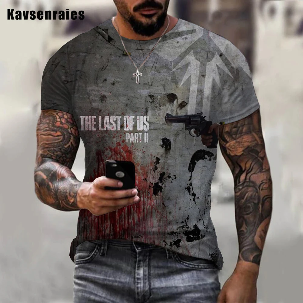 

Футболка The Last of Us 2 для мужчин и женщин, модная повседневная футболка с 3D принтом и короткими рукавами, футболка для игр в стиле Харадзюку, уличная одежда, топы, лето 2023