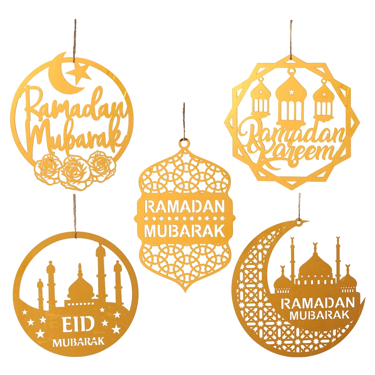 Eid Mubarak Anhänger Ramadan Dekoration Acryl Gold Mond Stern Ornamente Ramadan Kareem hängen Dekor für muslimische Party