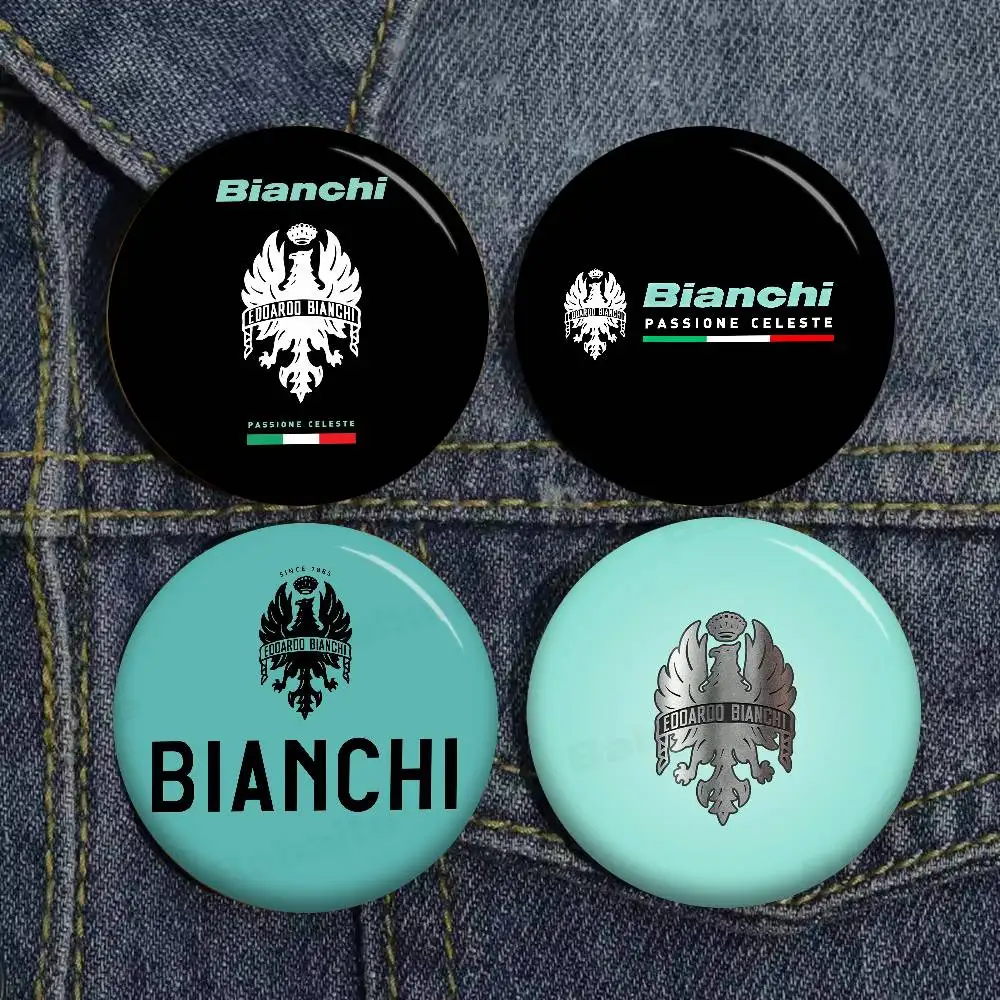 B-Bianchi Premium-Cycling 58mm Handmade Brooch Cartoon Cosplay Badge on Backpack Jewelry Accessories Gifts