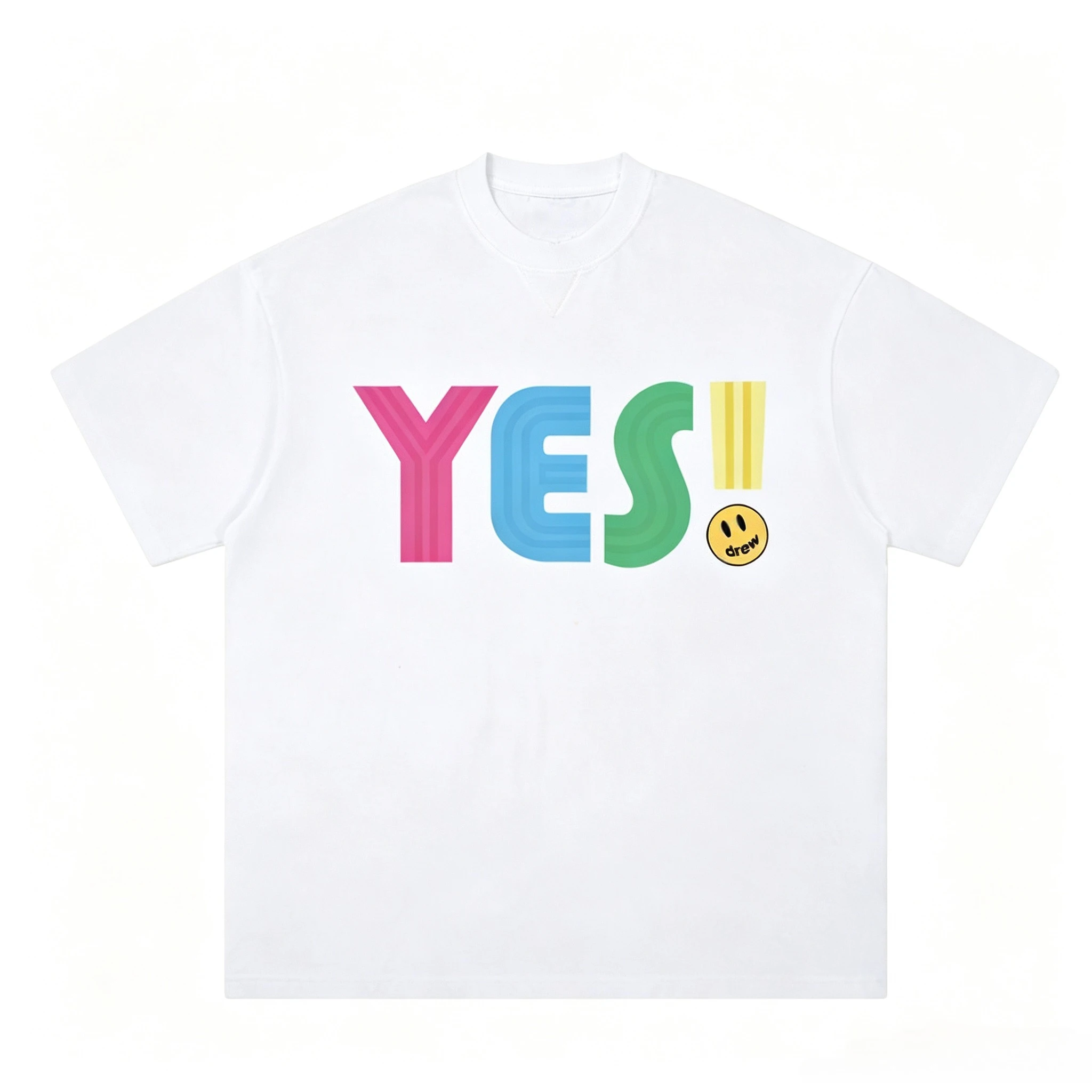 2026 Men Women Summer Short Sleeve T Shirt Colorful Smiley Letter Graphic Print Crew Neck Streetwear Casual Tops