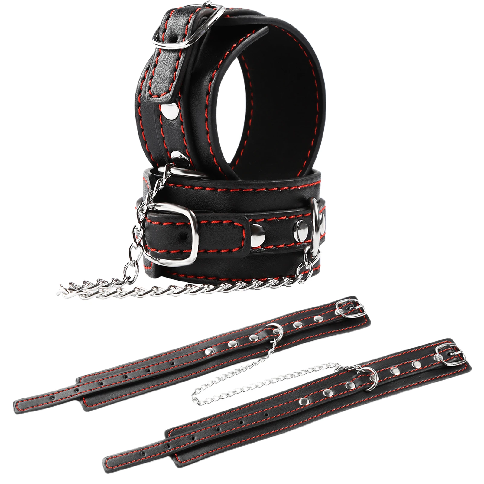 Adjustable Hand Cuffs Creative PU Leather Restraint Massage Exfoliate Comfort Toy Great Gift Foot Cuffs Couple Supplies Durable