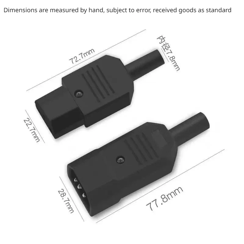 IEC320 C14 C13 электрическая розетка переменного тока, 3 женских и мужских разъемов, 3-контактное Крепление Розетки