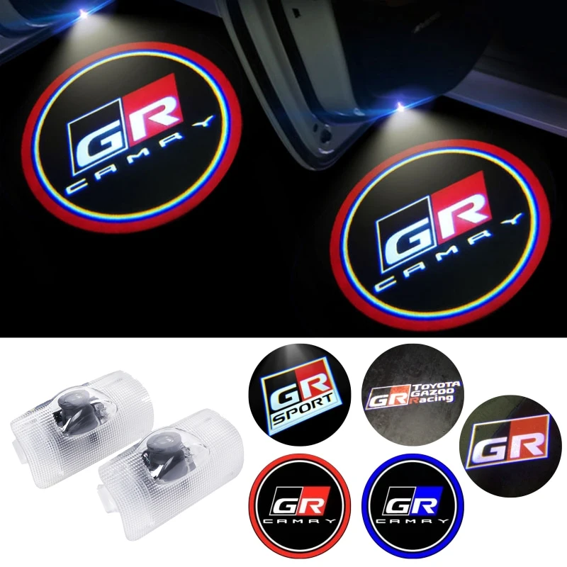 Car Door Welcome Light Ghost Shadow Projector Lamp for GR Gazoo Racing Yaris Prius Supra Corolla Camry Crown Prado Corolla Hilux