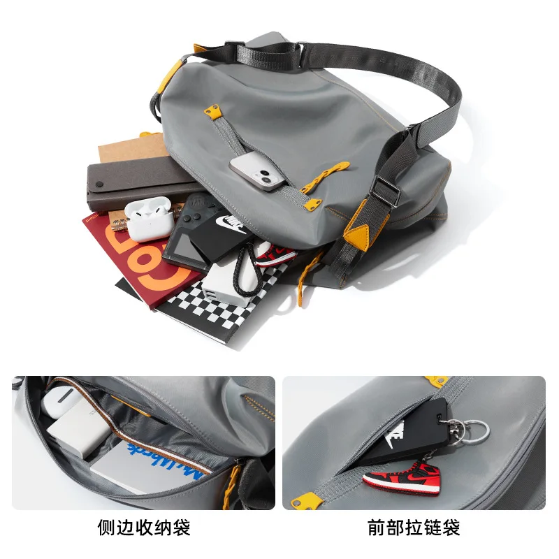 Shoulder bag, power pack, men's messenger bag, large-capacity messenger bag, street trend, oblique backpack tide