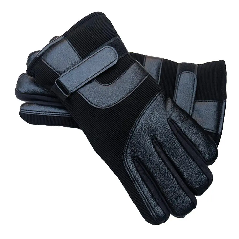 

Men Winter Keep Warm Gloves Black Average Size Windproof Anti-Slip Thick Warm Gloves for Skiing Riding