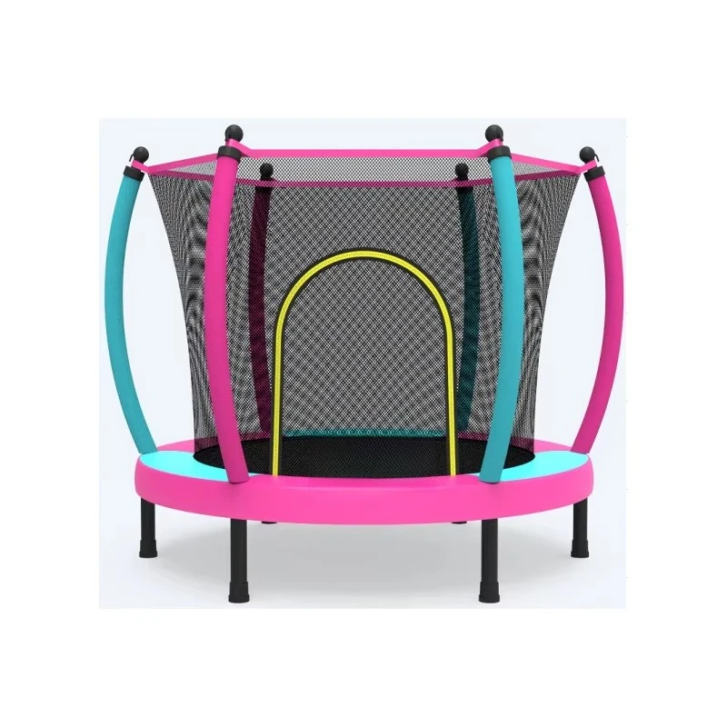 60-Inch toddler trampoline, suitable for children to play, both indoor and outdoor, with protective net, easy to assemble