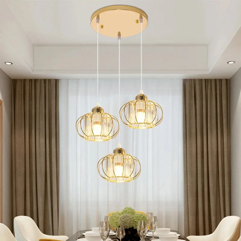 

3 Heads Pendant Lamp Gold Chandelier Apply for Bedroom Bedside Modern Decign Ceiling Lamp Fixture for Living Room Decor Lighting