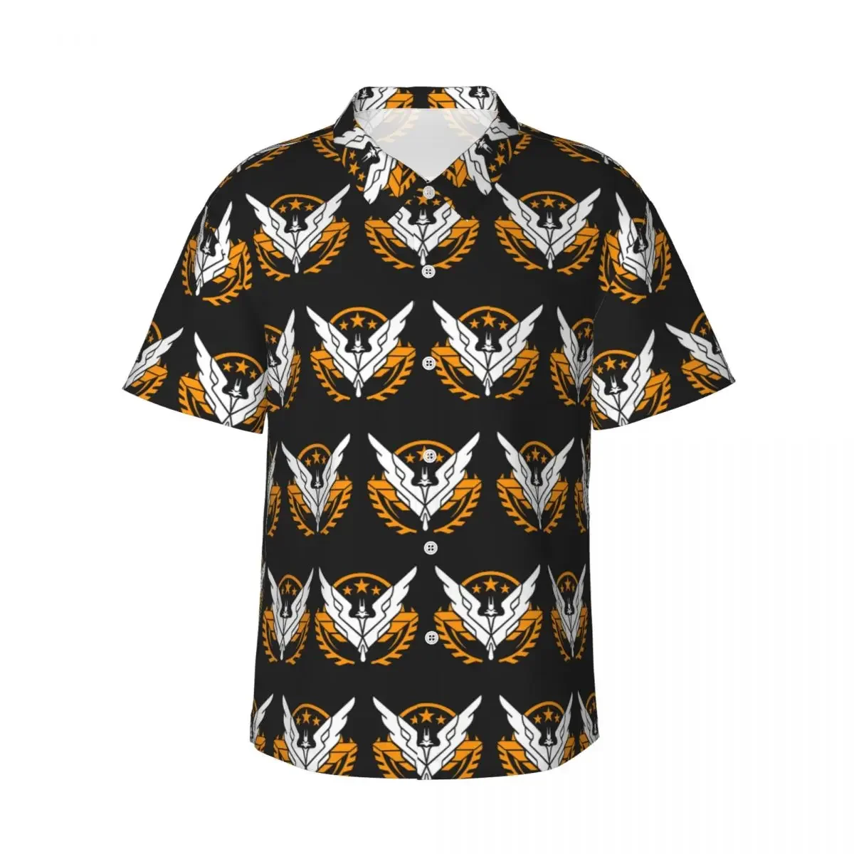 

Elite Dangerous - Triple Elite Men's Shirts Hawaiian Short Sleeve Shirt Casual Button Tops for Summer Beach