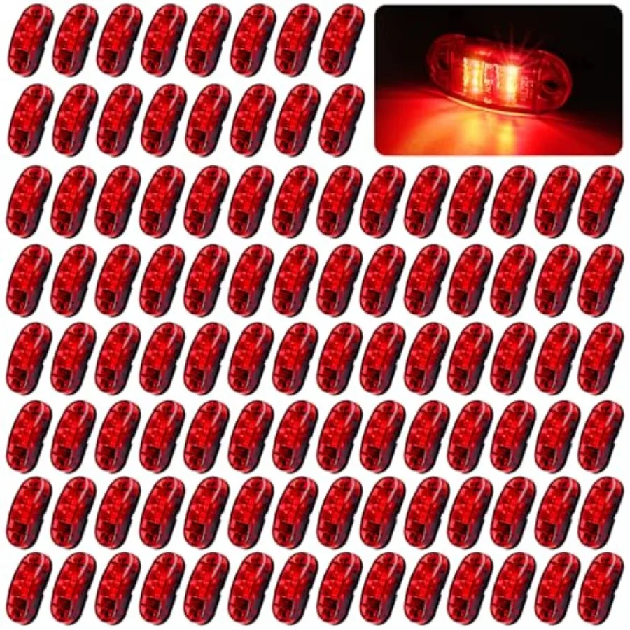 of 2.5" Oval LED 3rd Generation Side Marker Lights, 8LED Super Bright Trailer Clearance Lights 12V Indicators for Truck RV Lorr