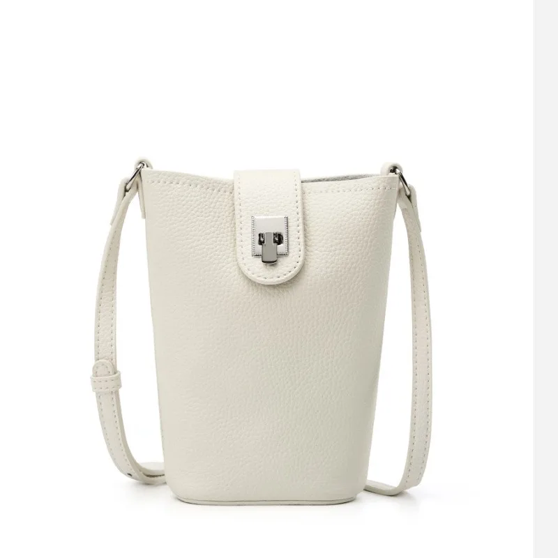 

Осень-зима 2022, 100% первый слой из воловьей кожи, сумка-мессенджер для мобильного телефона, универсальная кожаная вертикальная повседневная мини-сумка-ведро