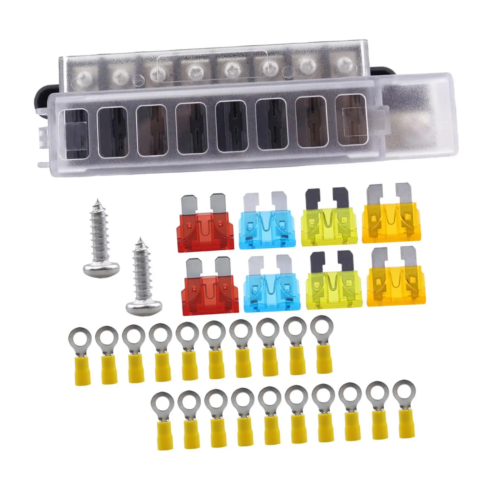 8 Way Fuse Box Professional Sturdy Fuse Box Holder for RV Van Golf Cart