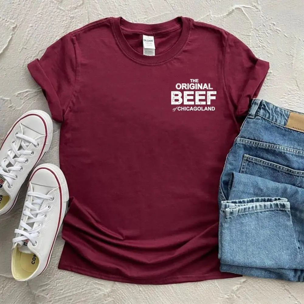 The Original Beef of Chicagoland T-Shirt TV Show The Bear Shirt Richie Carmy Beef Sandwich Shop Pocket Graphic Tee Trendy Tops