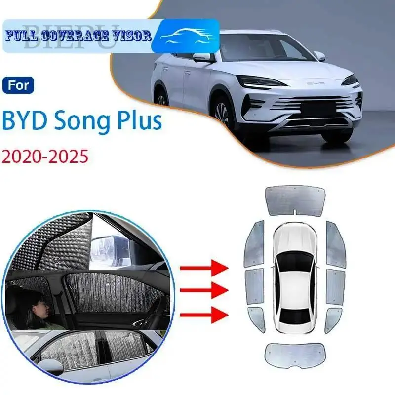 

For BYD Song Plus Seal U 2020 2021 2022 2023 2024 2025 Car Full 8x Coverage Sun Visor Sun Protection Windshiel Car Side Window
