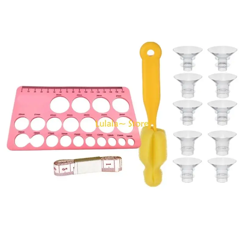 Y4QA 13 مللي متر/15 مللي متر/17 مللي متر/19 مللي متر/21 مللي متر 5 حجم سيليكون شفة محول ل مضخات الثدي الحلمة بطاقة القياس #5
