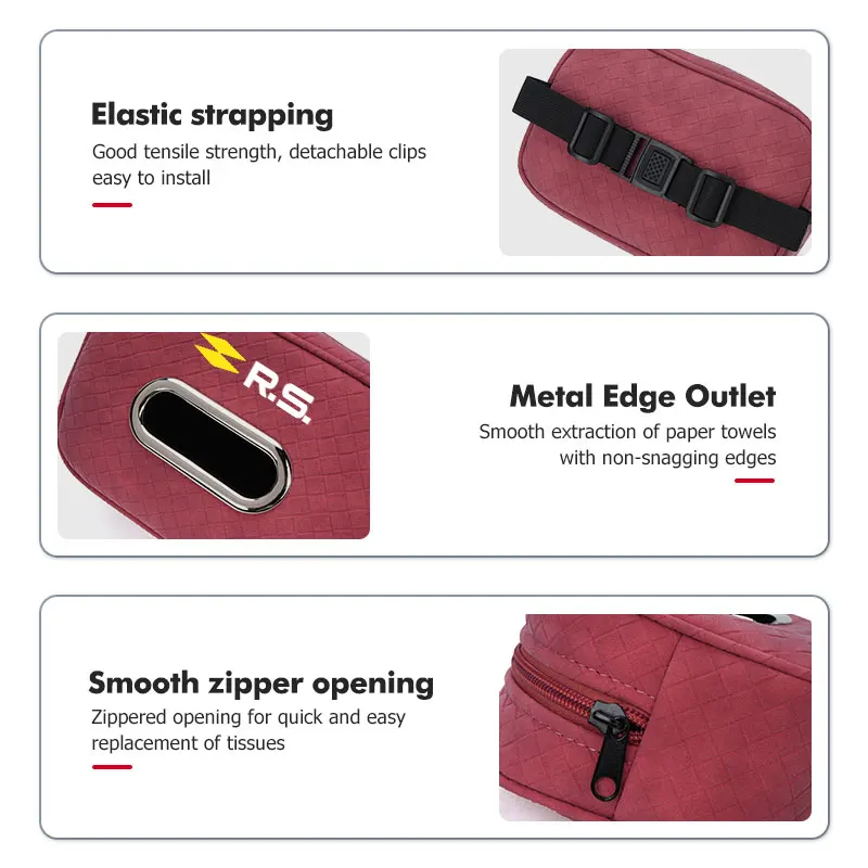 Car Mounted Tissue Drawer Box Armrest Backrest Hanging Paper Bag For Renault RS Clio Scenic Logan Megane Koleos Sandero Safrane