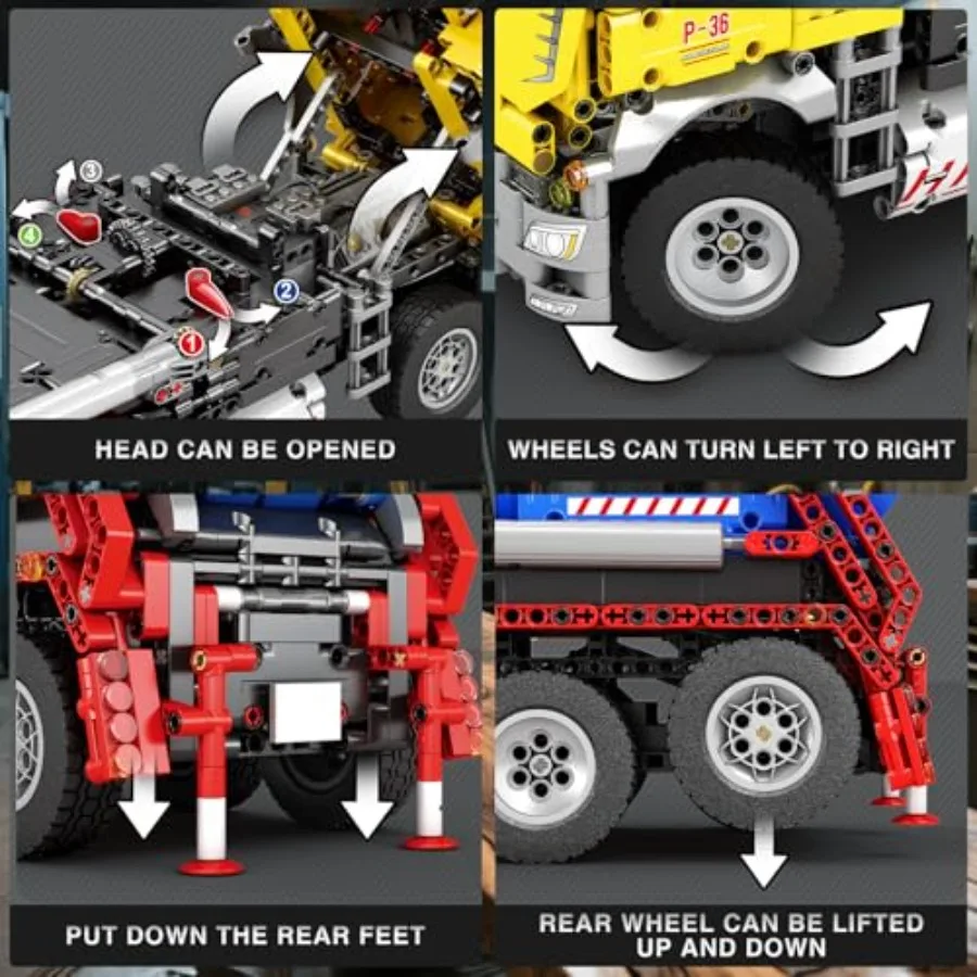 Skip Loading Truck Building Blocks Set 22016 RC Dump Truck Model Kit for Adult Remote Control Technic Construction Vehicle Toys