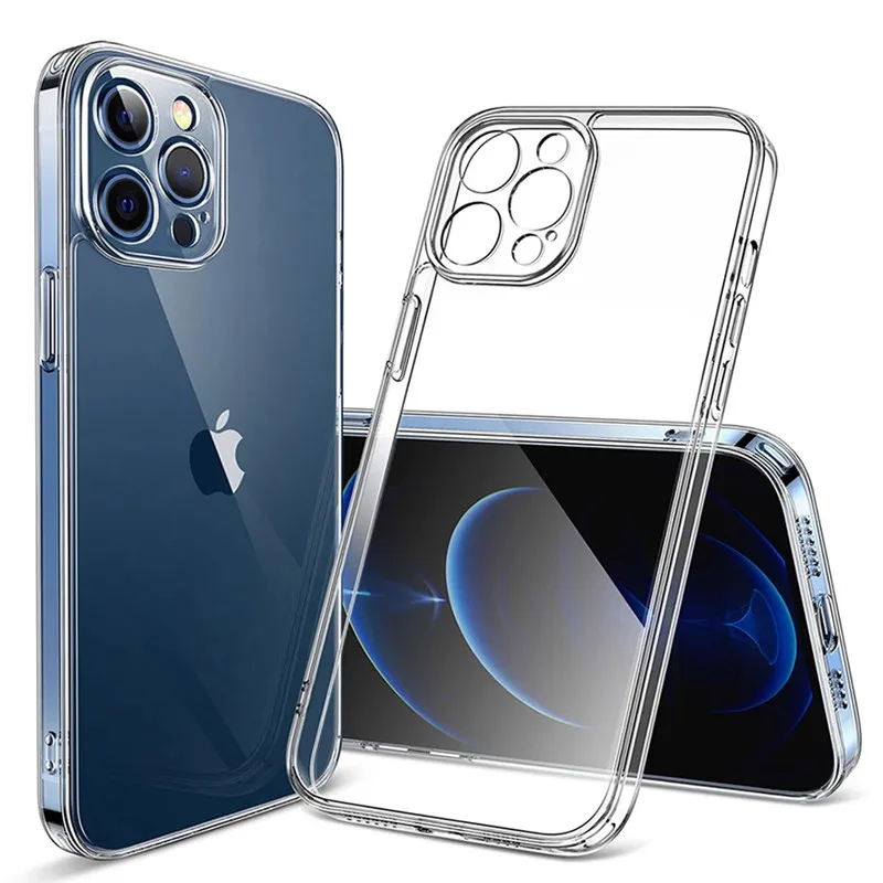 Przezroczyste etui na telefon iPhone 12 13 Pro Max Mini Case Silicone Soft Cover na iPhone 11 14 Pro XS Max XR X 8 7 15 Plus Back Cover