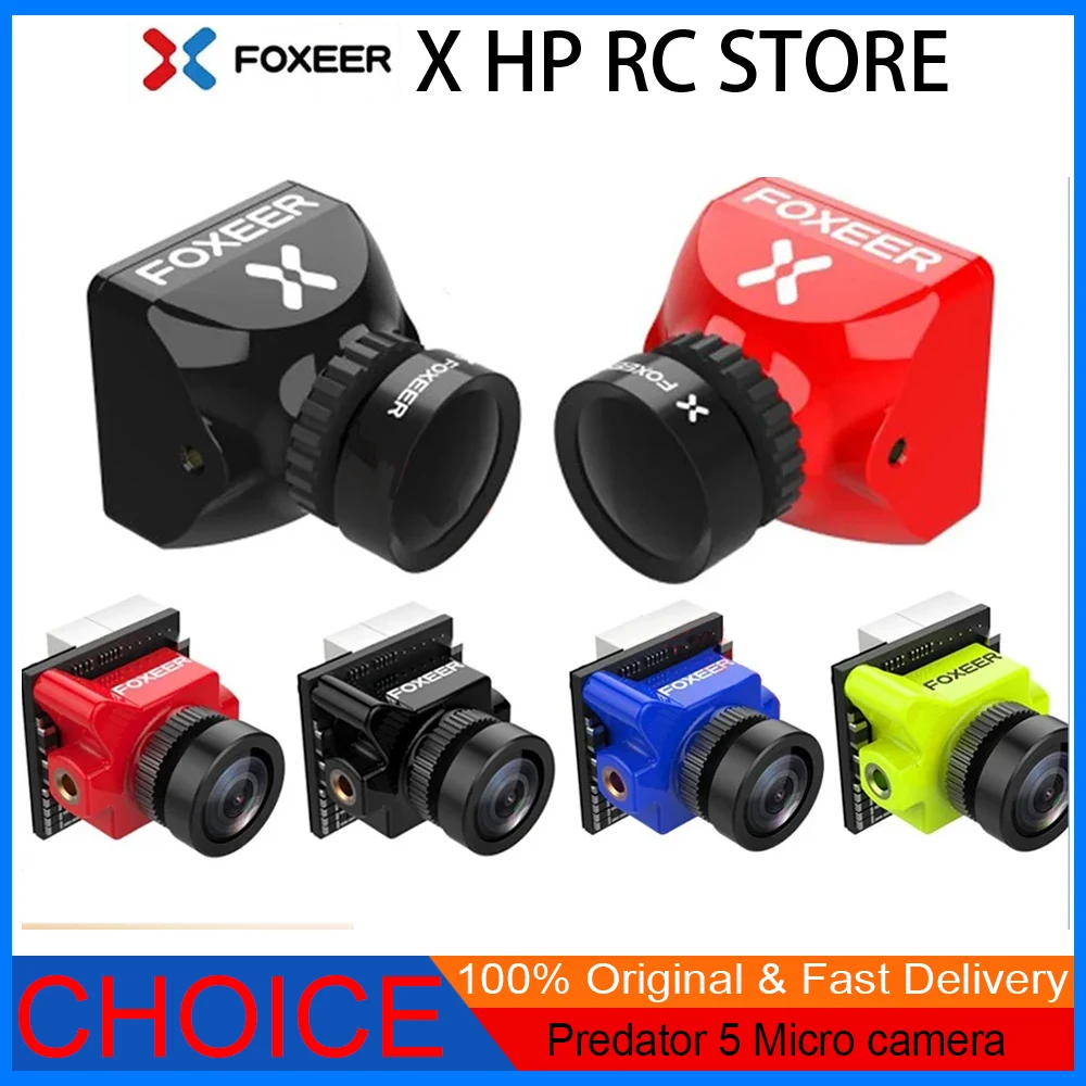 

Foxeer Predator 5 Nano 1000TVL 1/3" CMOS FPV Camera – 4:3/16:9, PAL/NTSC, 14x14mm, 4ms Latency, Super WDR for FPV Drones