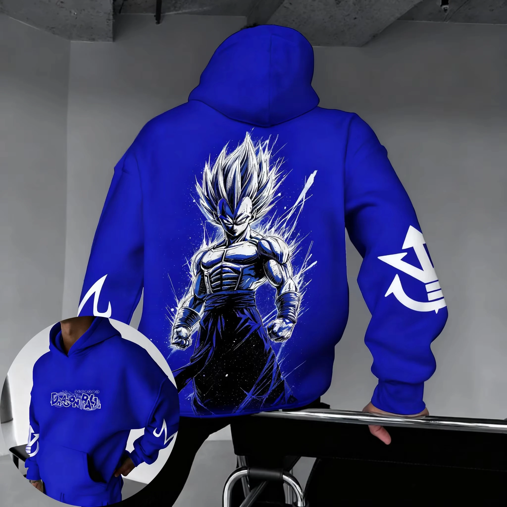 2026 New Hot Autumn_winter Dragon Ball Animation Hoodie Men's New Vegeta Printed Plus Size Trendy Y2K Parent Child Top
