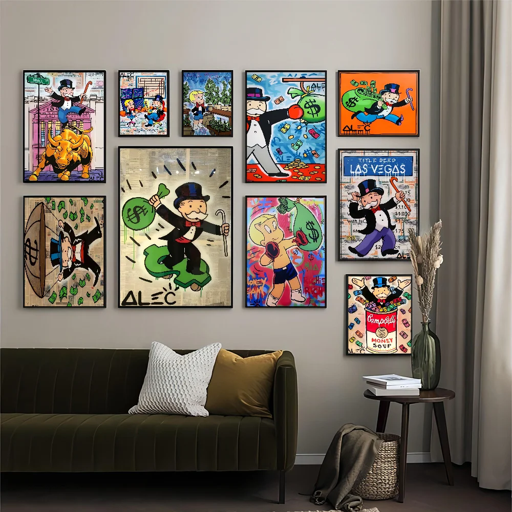 Alec Monopoly Graffiti Art Money Posters And Prints Canvas Printing Wall Art Picture For Living Room Home Decor Gifts