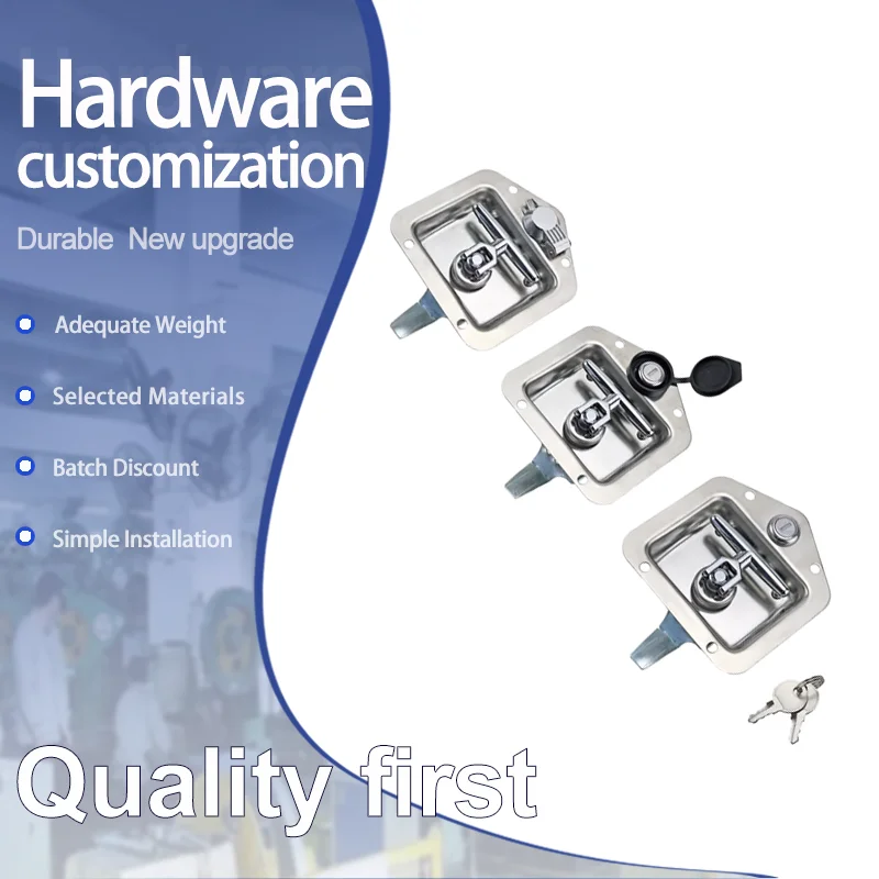 

T-Shaped Tongue Box Lock Suitable for RV Industrial Cabinets Heavy-Duty Engineering Vehicles Crafted from Stainless Steel