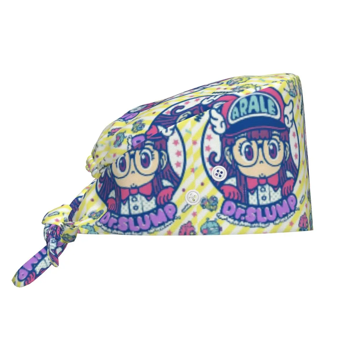 Cute Dr.Slump-Robot Girl Arale Hoyoyo Scrub Hat Doctor Working Surgical Cap Unisex Adjustable Nursing Caps for Dentist
