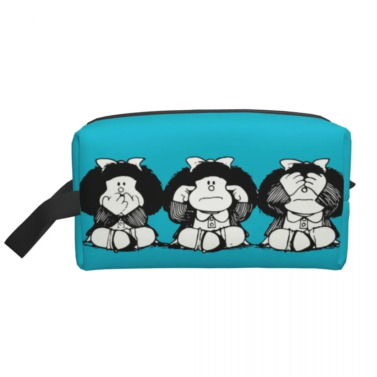 Fashion Humor Mafalda Travel Toiletry Bag Women Cartoon Manga Quino Makeup Cosmetic Bag Beauty Storage Dopp Kit