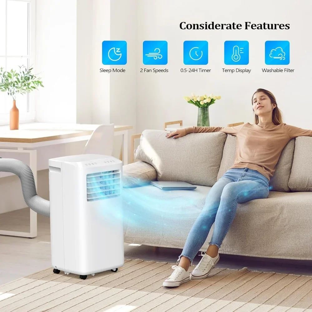 HAOYUNMA WiFi Enabled 10000 BTU Portable Air Conditioner with Heat, 4-in-1 Cooler, Heater, Dehumidifier, Fan, Room Mobile