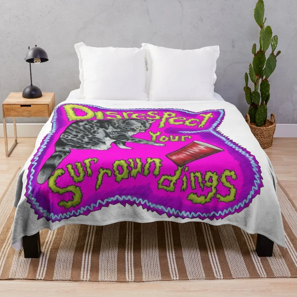 

Disrespect Your Surroundings Throw Blanket Soft Nap Travel Comforter Blankets