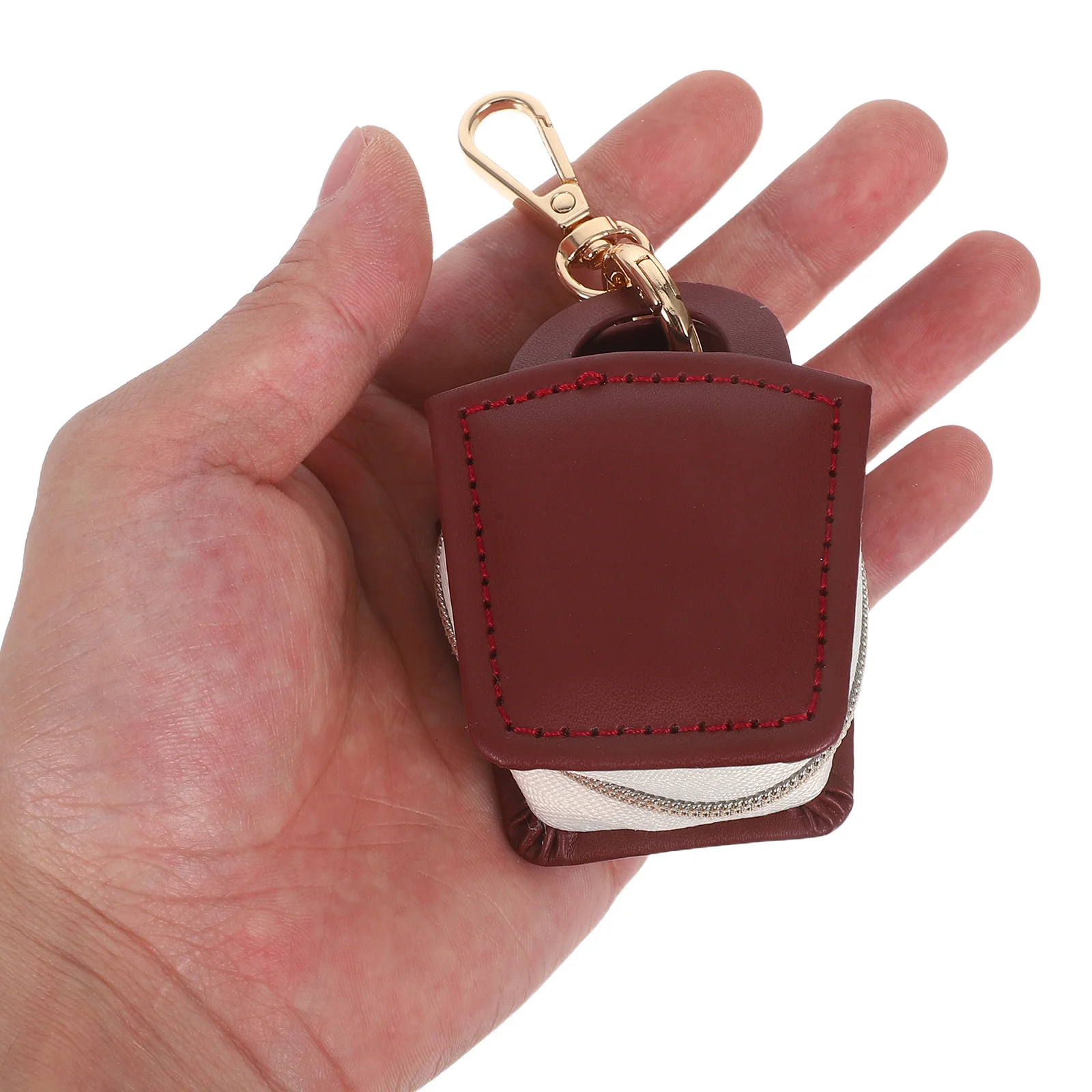 

Portable Jewelry Box Travel Jewellery Case Earring Storage for Key Chain Carrier Holder Dark Brown Organizer