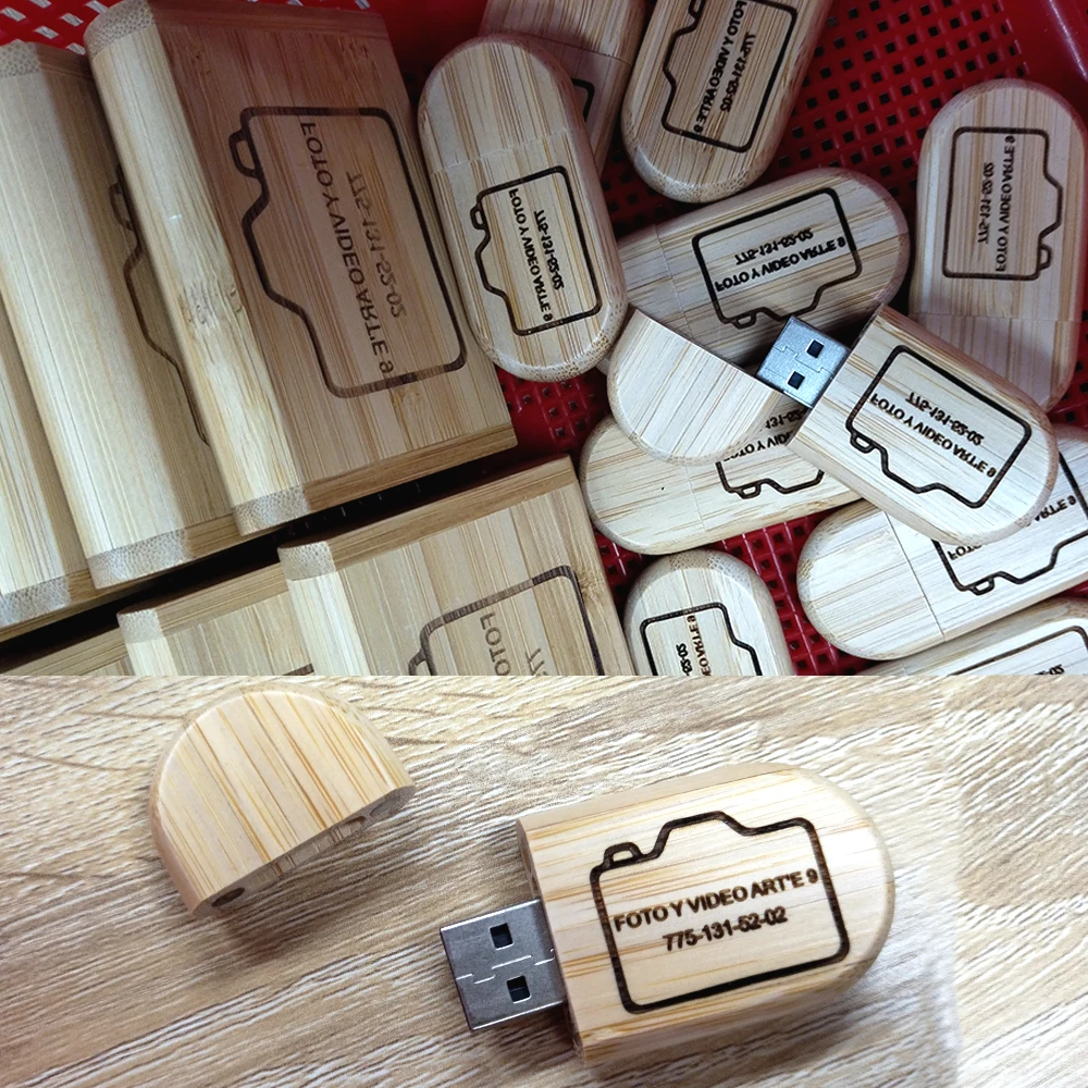 10PCS/lot Custom LOGO Creativity Round Wooden Usb 2.0 Box Usb Pen Drive 16GB 128GB USB Flash Drive for Photography/Wedding Gift
