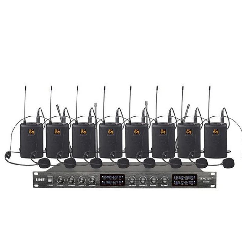 Hot Selling UHF-808 Conference Dedicated High-quality Wireless Microphone Professional 8 channels Lecture General Wireless Mic