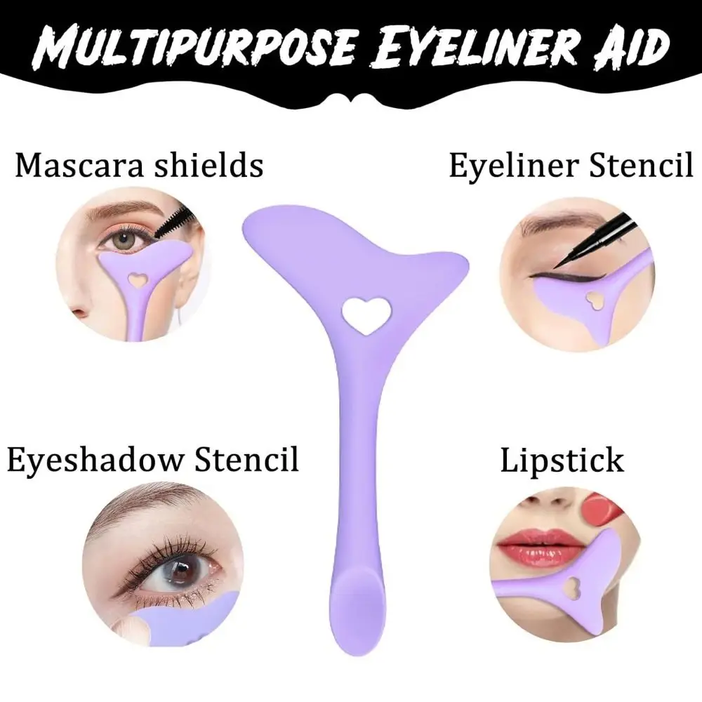 Hot Reusable Eyeliner Aid Tool Silicone Soft Eyeshadow Stencil Multifunctional Eyeliner Applicator Tool Woman