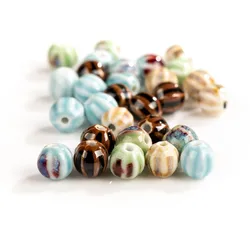 11#20pcs Small Watermelon Spherical Ceramic Beads DIY Jewelry Accessories Kralen Planete Gems Para Hacer #XN269