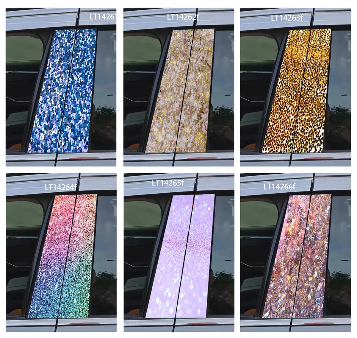 Bling Glitter Car Pillar Sticker Waterproof Self-adhesive Peel and Stick Window Decal Vinyl Auto Decor Modern Car Interior Decor