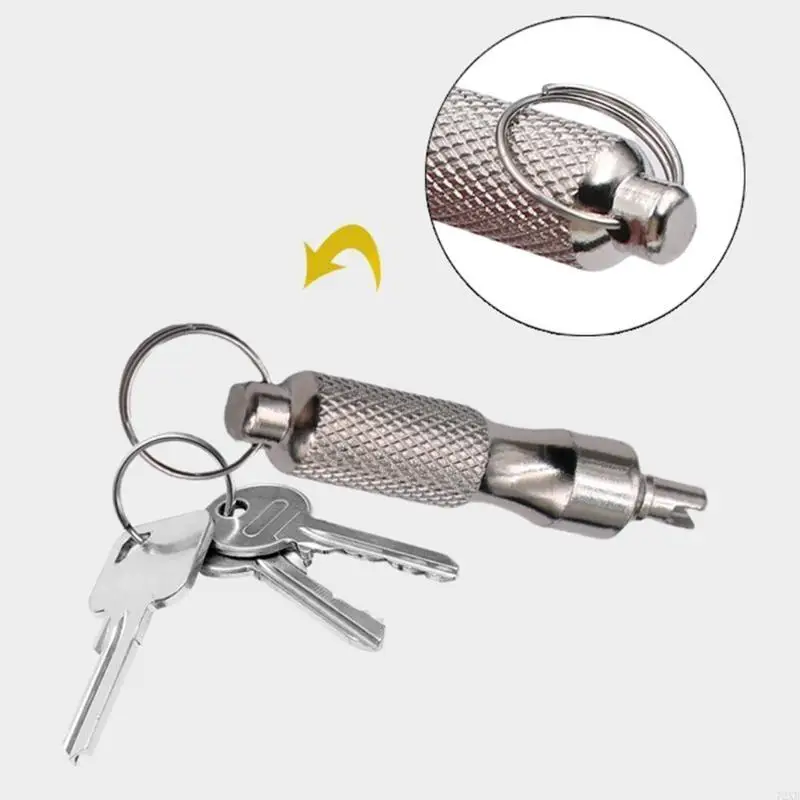 Lightweight Valves Cores Remover Keychain Wrench For Cyclists And Vehicle Owners 72XB