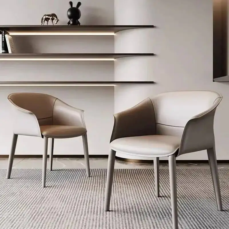 كراسي طعام حديثة مريحة فاخرة منجدة كراسي طعام خارجية جميلة تصميم كراسي أوروبية عصرية أثاث منزلي #2