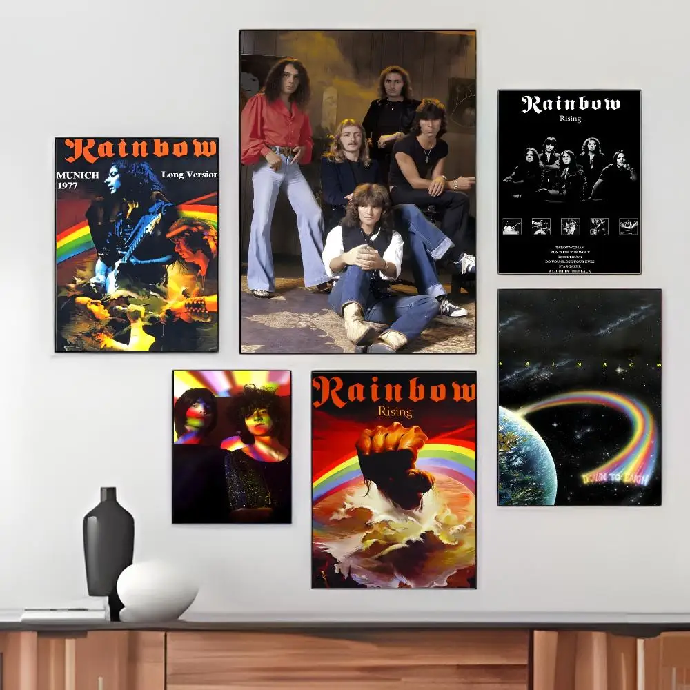 Band R-Rainbow Poster Pegatina artistica HD autoadhesiva impermeable para salon dormitorio
