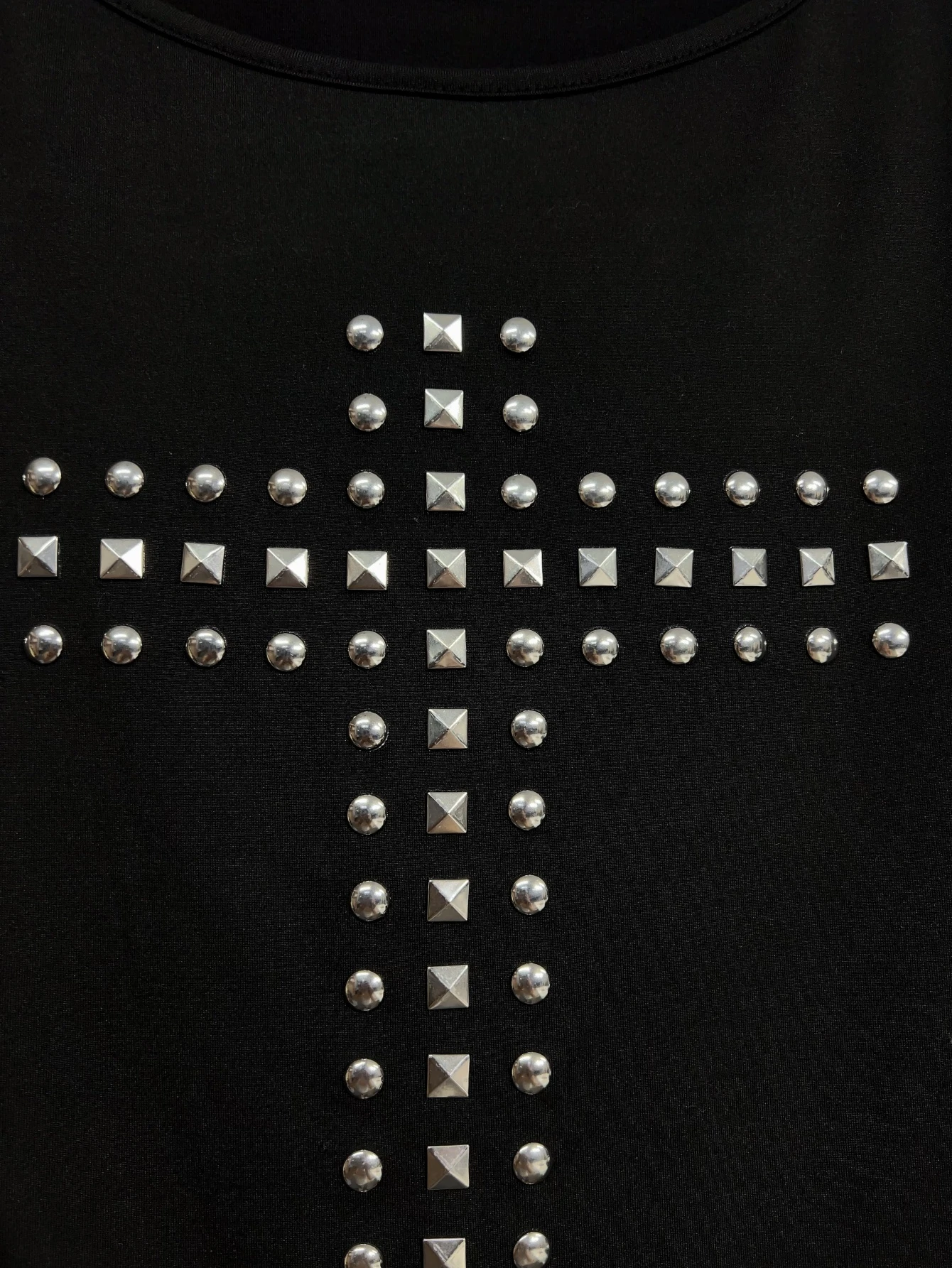 Y2k Emo Damen Mode Streetwear Kreuz-Strass T-Shirt Langarm-Shirt Ästhetik Harajuku 2000er Alt Acubi Tops Kleidung – Detail 6