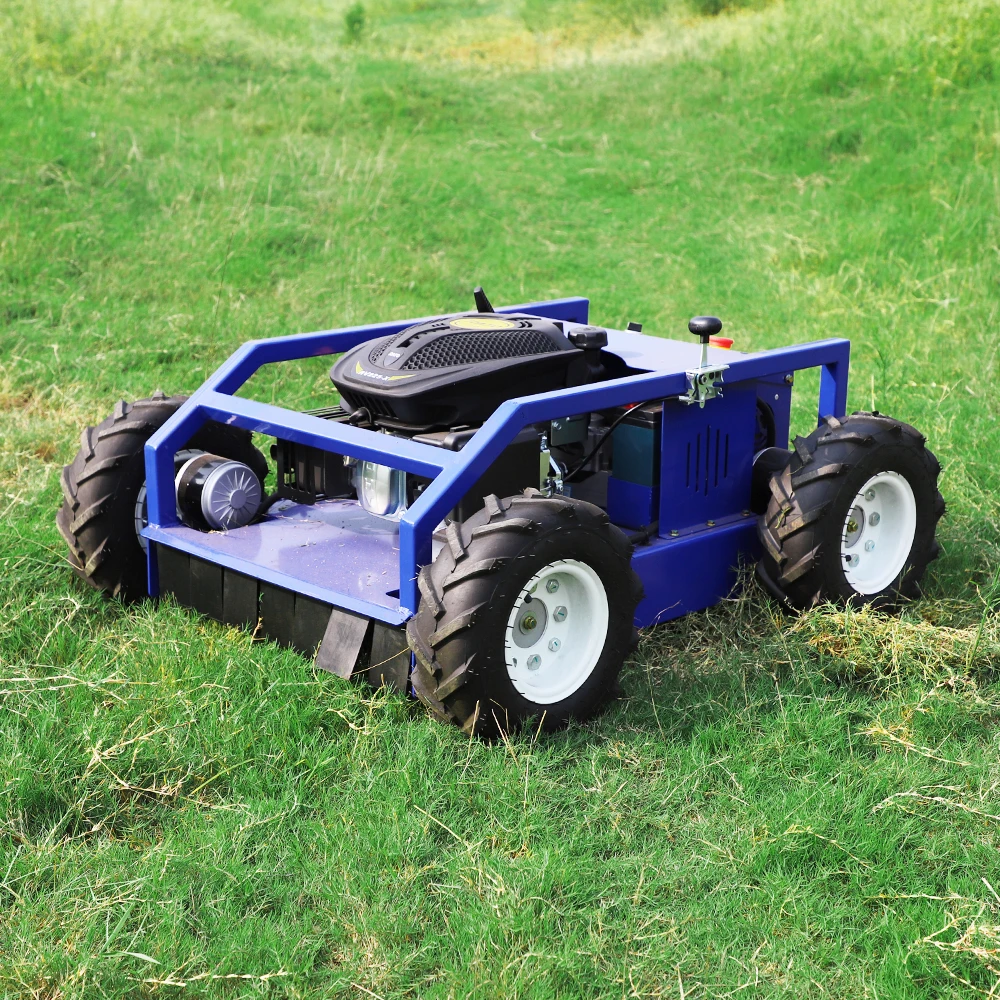 Tondeuse à gazon télécommandée à roues personnalisée, batterie 48V LiFePO4, autonomie 2,5h, 2000 ㎡ /h Efficacité, Tracteur zéro-tours, pour la maison et le loin