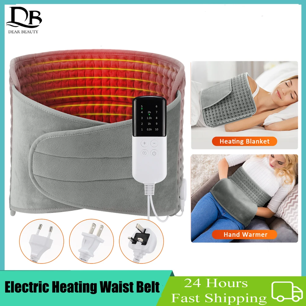 Electric Heating Waist Massage Belt Menstrual Pain Relief Uterus Warming Pad Abdominal Lumbar Back Thermal Blanket Hand Warmer