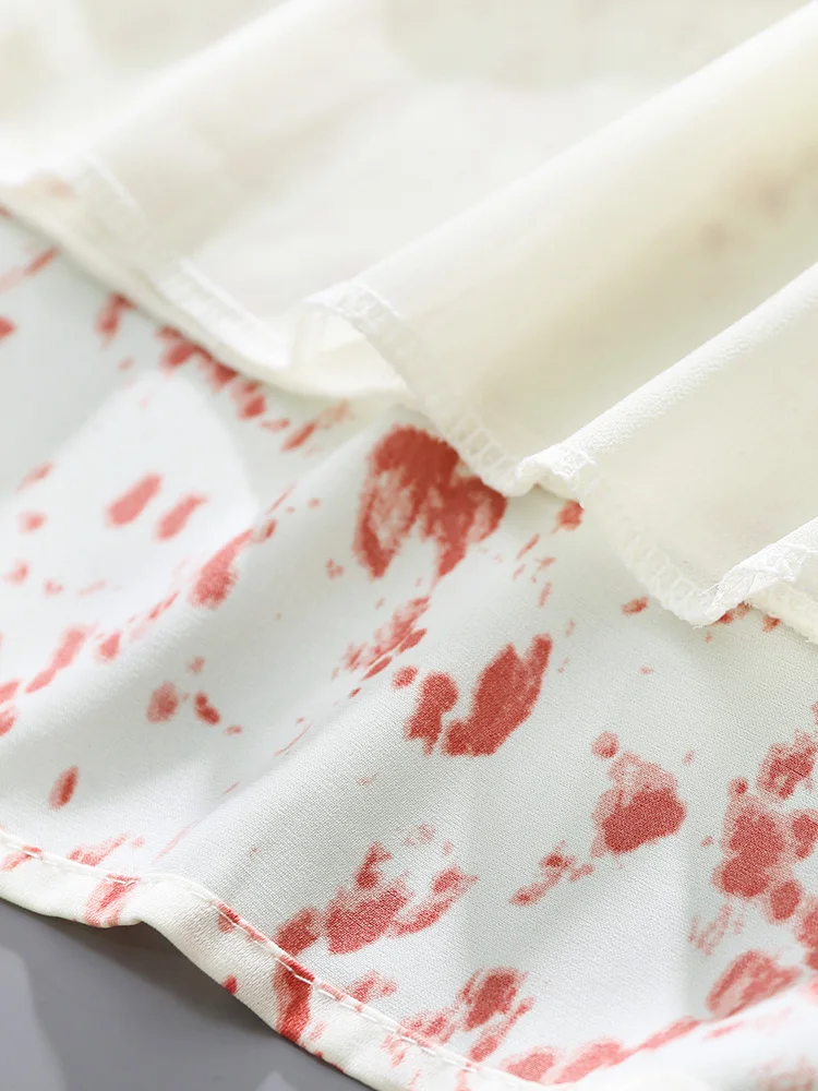 핑크 플로럴 프린트 하이웨이스트 A라인 미디 스커트 여성 여름 신상 슬레 길이 스커트 출퇴근 예술적 슬레 미디 스커트