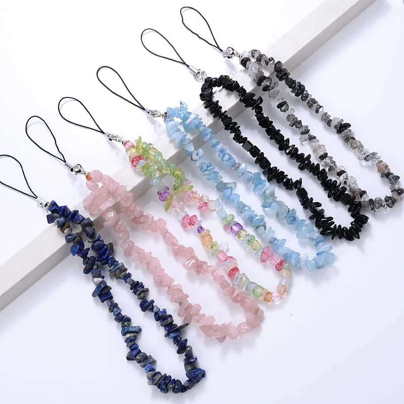 2022 Charm Bohemian Summer Phone Chain Handmade Gravel Bead Phone Lanyard Fashion Anti-Lost Lanyard For Women Jewelry Accessorie